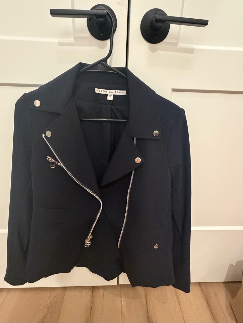 Veronica Beard Black Asymmetrical Zip Blazer